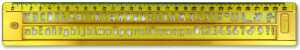 Schablonen-Lineal, gelb-transparent, 30 cm, mit Buchstaben & Zahlen
