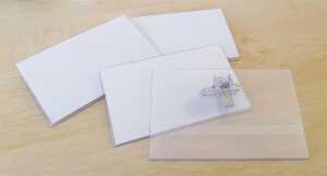 Rheita Namens-oder Visitenkartenschilder mit Clip 57 x 90 mm, 10er