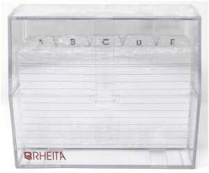 Rheita Karteikasten DIN A6, mit Register A-Z und 100 Karteikarten,