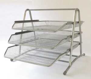 Rheita Dokumenten-Ablage "Mesh" ausMetall, silber, 3 Schübe,