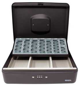 Geldkassette-Euro "Deluxe" mit Münz- und Geldscheineinsatz, schwarz