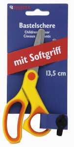 Kinderbastelschere, farbigem Softgriff, 13.5 cm, runde Ausführung