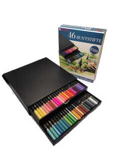 Rheita 46 Buntstifte in Schubladen-Box