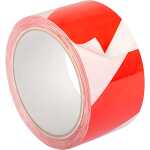 Warnband schraffiert, Farbe: weiß/rot, 66 m x 50...