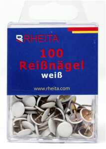 Rheita Reissnägel, weiß, 100 Stück in Klarsichtbox