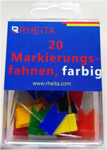 Markierungsfahnen, farblich sortiert, 20 Stück in Klarsichtbox