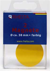 Magnete 38 mm rund, farblich sortiert, Tragfähigkeit 800 g, 2 Stück