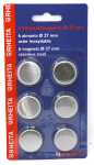 Magnete-Edelstahl 27 mm rund silber, 6 Stück auf...