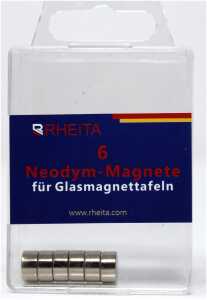 Magnete-Neodym N42 10 mm rund, silber, 6 Stück in Klarsichtbox