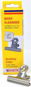 Rheita Briefklemmer aus Metall, ca. 51 x 10,7 mm, silber, 10 Stück