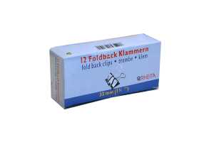 Rheita Foldback-Klammern 32 mm, schwarz, 12 Stück in Pappschachtel