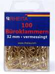 Rheita Büroklammern 32 mm, messing, 100 Stück...