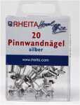 Rheita Pinnwandnägel, silber, 20 Stück in...