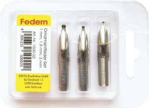 Federnset 1 mm 1.5mm 3mm, veschiedene Ornamentfedern, 3 Stück
