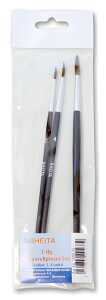 Aquarellpinsel-Set 3-teilig Größe: 2-4-6, schwarz,