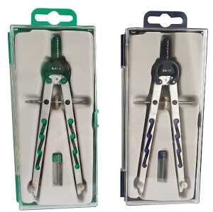 Rheita Schulzirkel, 2 verschiedene Farben, starre Gelenke, Ersatzmine