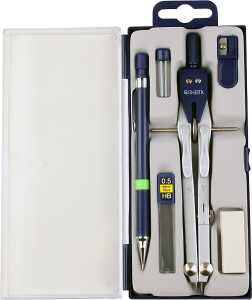 Schnellverstellzirkelset 6-tlg Zirkel, Spitzer Radierer Druckbleistift