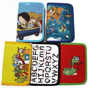 Schüleretui Basis, 50-teilig, 5 Motive sortiert abwaschbares Material