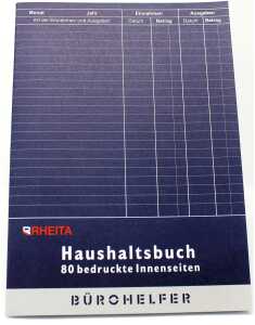 Rheita Haushaltsbuch mit Kostenaufstellung, A5, 40 Doppelseiten
