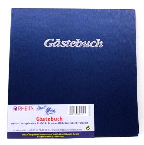 Gästebuch mit 128 Seiten buchgebunden mit Lesezeichen Silberprägung