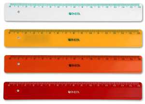 Rheita Kunststofflineal, farblich sortiert, 16 cm