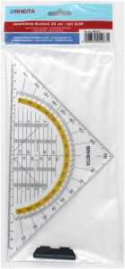 Rheita Geodreieck aus Kunststoff mit Griff, transparent, 25 cm