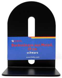 Rheita Buchstützen aus Metall mit abgerundete Kanten schwarz, 16,5 cm