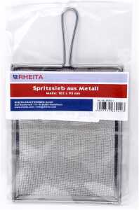 Rheita Spritzsieb aus Metall eckig silber 16,5 x 9,5 cm im Polybeutel