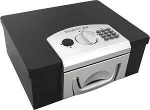 Dokumentenkassette Griff Zylinderschloss und Zahlenschloss, schwarz,