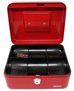 Geldkassette aus Metall mit Kunststoffeinsatz, rot 4006335075238