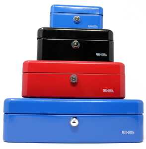 Rheita Geldkassette aus Metall mit Euromünzeinsatz,farblich sortiert
