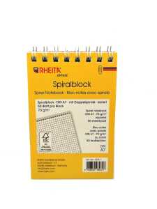 Rheita 2er Pack Doppel-Spiralblöcke A7 kariert 50 Bl pro Block, 70g/m²