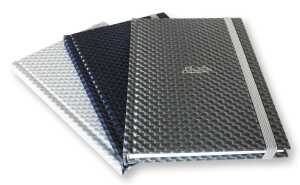 Kladde "CARBON" A5, kariert 96 Blatt 80g/m², 3 verschiedene Farben Set