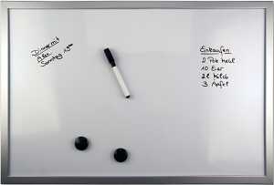 Whiteboard magnetisch mit Alurahmen 80 x 60 cm 2 Magnete Boardmarker