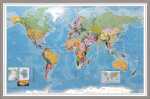 Pinnwand "Weltkarte" 90 x 60 cm inkl. 4...