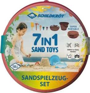 Elliot 7 in 1 Sand Toys Falteimer Set, rot