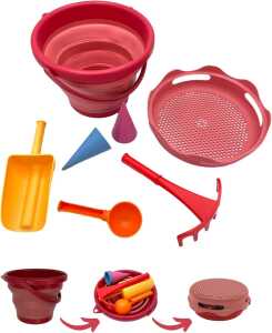 Schildkröt Falteimer-Set Sand Toys 7in1 blau