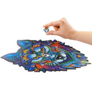 UNIDRAGON Majestic Wolf 17 x 24 cm 99 Teile Holz-Puzzle