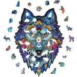UNIDRAGON Majestic Wolf 24 x 33 cm 185 Teile Holz-Puzzle