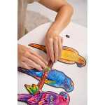 UNIDRAGON Playful Parrots 44 x 25 cm 193 Teile Holz-Puzzle