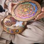 UNIDRAGON Mandala Reichtums 25 x 25 cm 200 Teile Holz-Puzzle