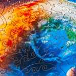 UNIDRAGON Planet Earth 43 x 30 cm 500 Teile Holz-Puzzle