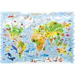 UNIDRAGON Kids World Map 43 x 30 cm 100 Teile Holz-Puzzle