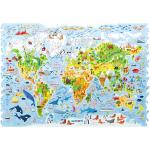 UNIDRAGON Kids World Map 43 x 30 cm 100 Teile Holz-Puzzle