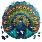 Escape Welt Pfau 28,5 x 28,5 cm 200 Teile Holz-Puzzle