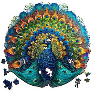 Escape Welt Pfau 32 x 32 cm 300 Teile Holz-Puzzle