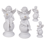 OOTB Sitzender Polyresin-Engel mit Kristalldeko