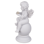 OOTB Sitzender Polyresin-Engel mit Kristalldeko