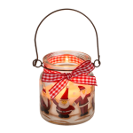 OOTB Weiße Kerze im Glas mit Metallbügel