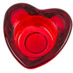 OOTB Roter Glas-Teelichthalter Herz ca. 8 x 8 cm
